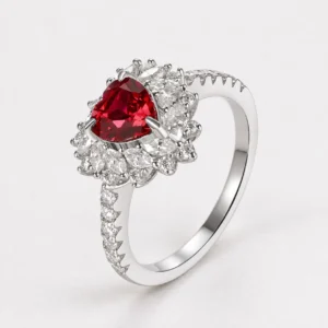 Seraphina Heart-Cut Red Halo Ring