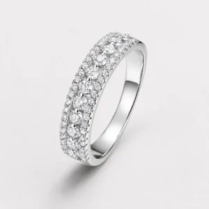 Evelyn Triple-Row Pavé Band