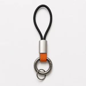 Arden Black Cord & Suede Loop Keychain