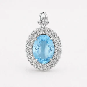 Elowen Oval Blue Laurel Halo Charm